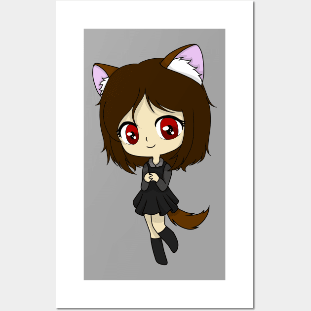 gacha wolf girl chibi Wall Art by LillyTheChibi